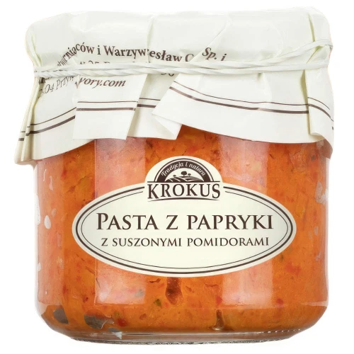Pasta z papryki z suszonymi pomidorami 180g Krokus – pyszna i zdrowa pasta, idealna do kanapek, dipów i makaronów