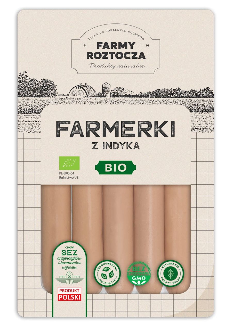Ekologiczne parówki z indyka BIO Farmerki